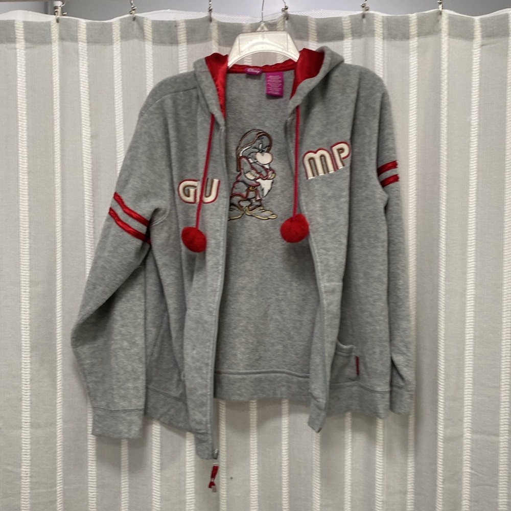 Wonderful World of Disney Grumpy Full Zip Fleece Sweatshirt Hoodie Size M - Picture 5 of 12